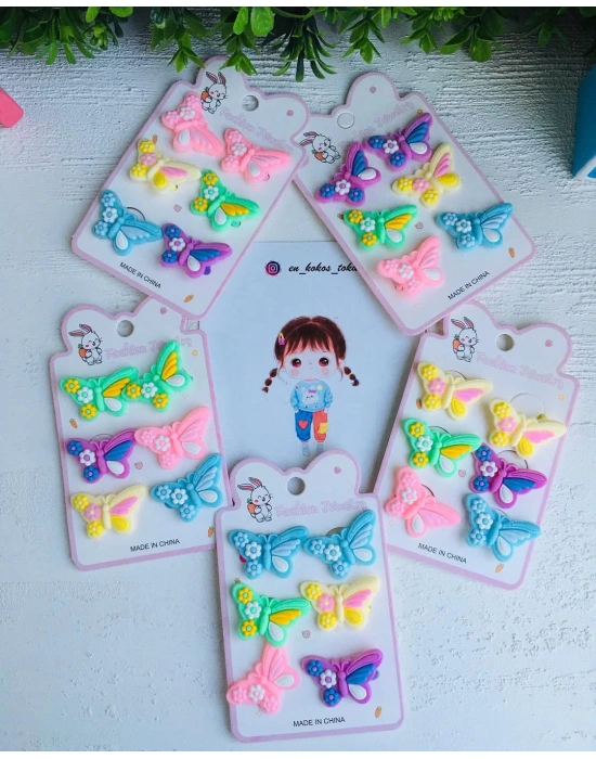 6lı Kelebekli Havlu Lastik Toka