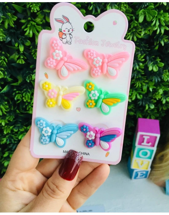 6lı Kelebekli Havlu Lastik Toka