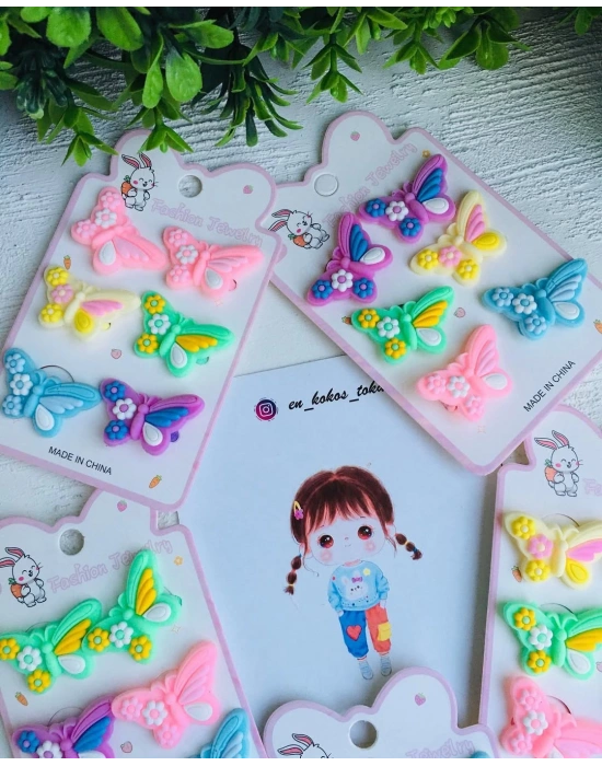 6lı Kelebekli Havlu Lastik Toka