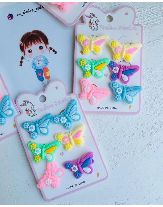 6lı Kelebekli Havlu Lastik Toka