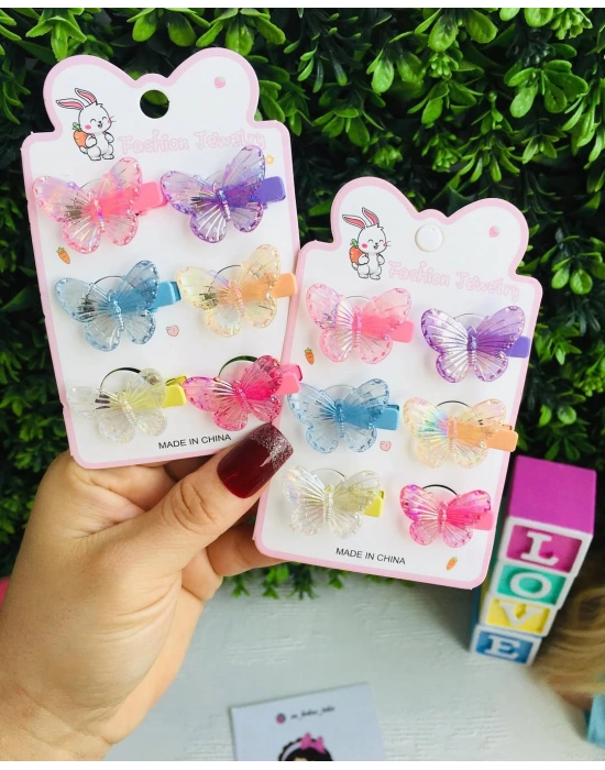 6lı Kelebekli Klips Toka