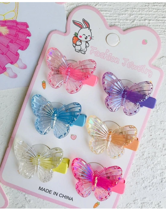 6lı Kelebekli Klips Toka