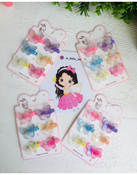 6lı Kelebekli Klips Toka