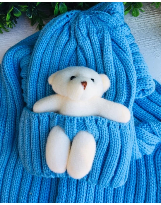 Ayıcıklı Atkı Bere Takımı