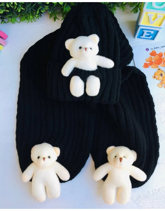 Ayıcıklı Atkı Bere Takımı