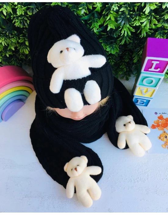 Ayıcıklı Atkı Bere Takımı