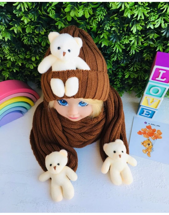 Ayıcıklı Atkı Bere Takımı