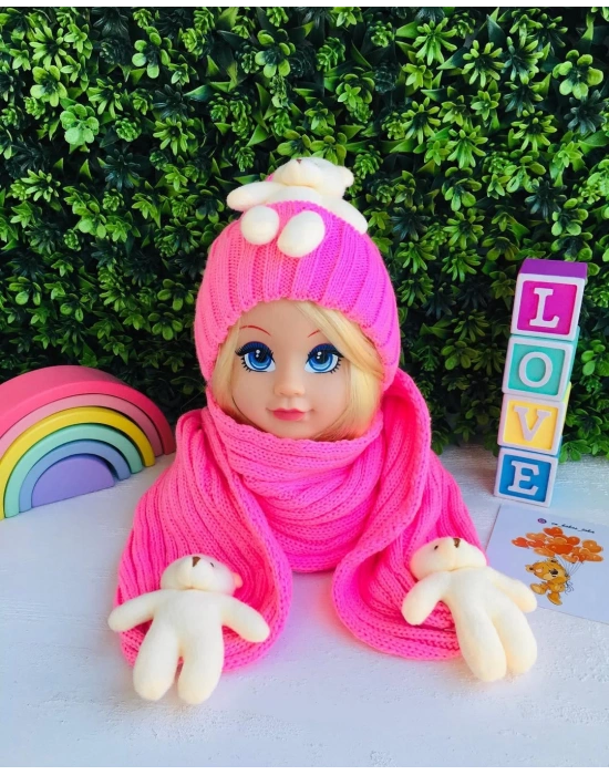 Ayıcıklı Atkı Bere Takımı