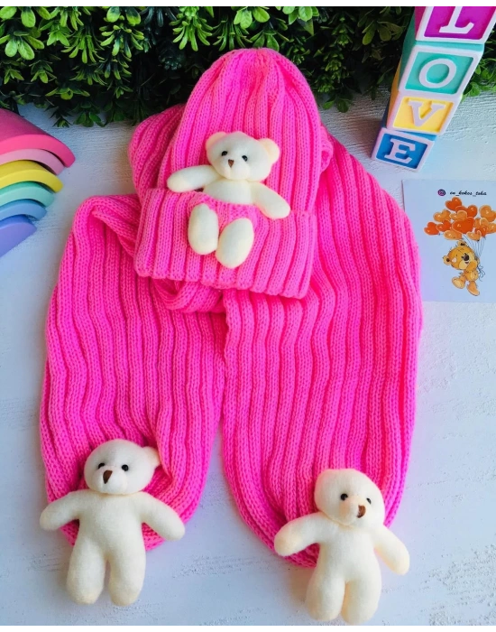 Ayıcıklı Atkı Bere Takımı