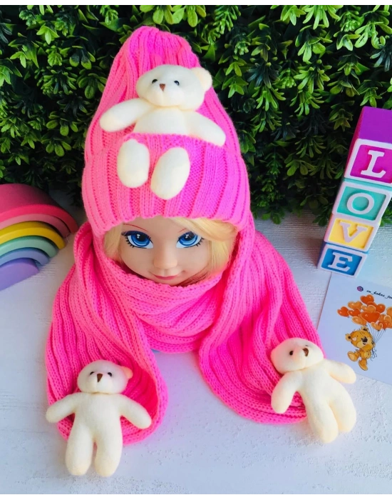 Ayıcıklı Atkı Bere Takımı