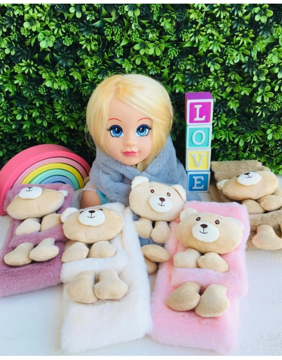 Ayıcıklı Peluş Atkı