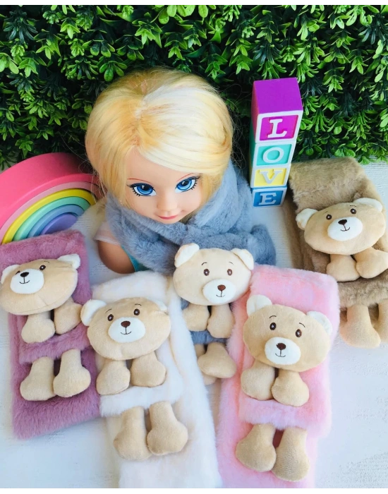 Ayıcıklı Peluş Atkı