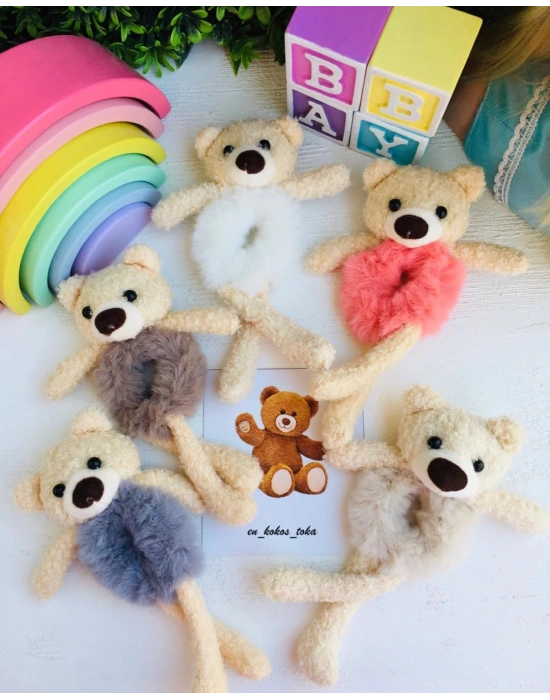 Ayıcıklı Peluş Lastik Tokalar