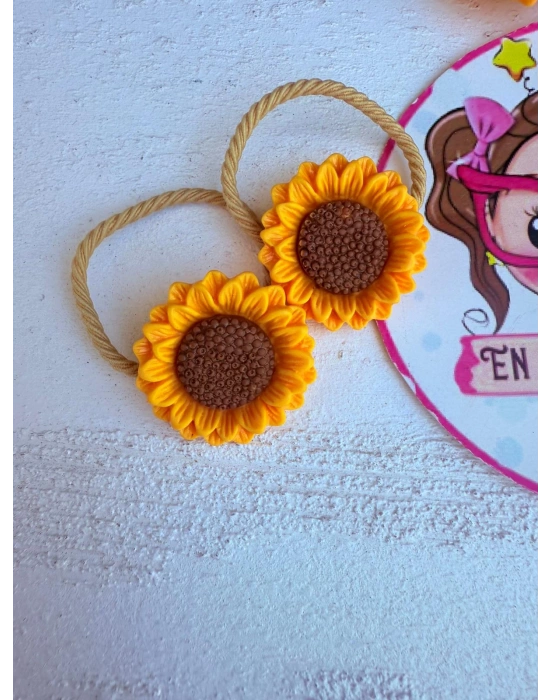 Büyük Boy Ayçiçeği Lastik Toka