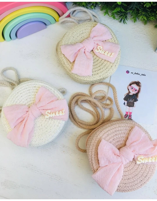 Büyük Boy Fiyonk Detaylı Hasır Çanta