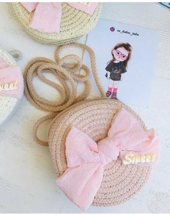 Büyük Boy Fiyonk Detaylı Hasır Çanta