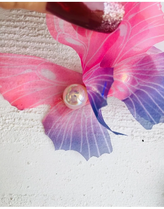 Büyük Boy İnci Detaylı Kelebek