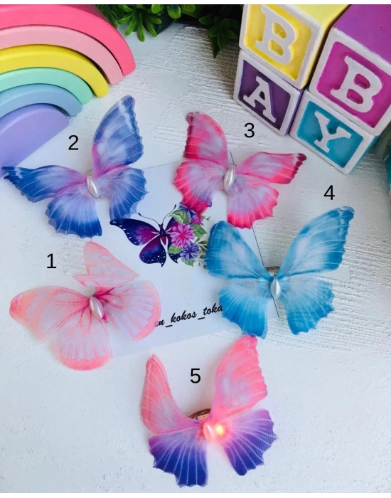 Büyük Boy Işıklı Kelebek Toka