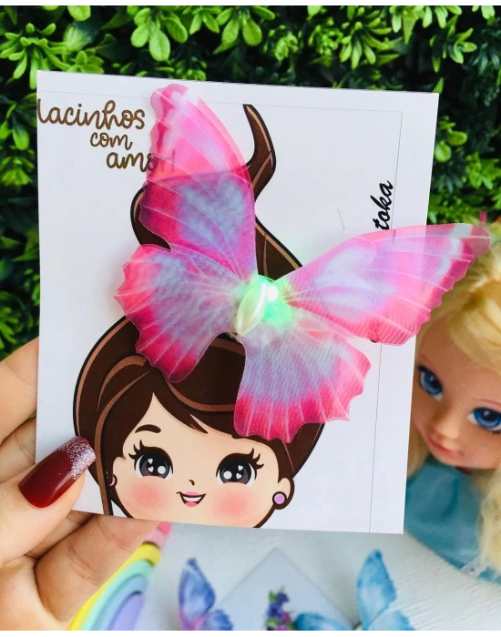 Büyük Boy Işıklı Kelebek Toka