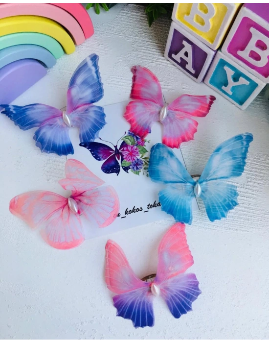 Büyük Boy Işıklı Kelebek Toka