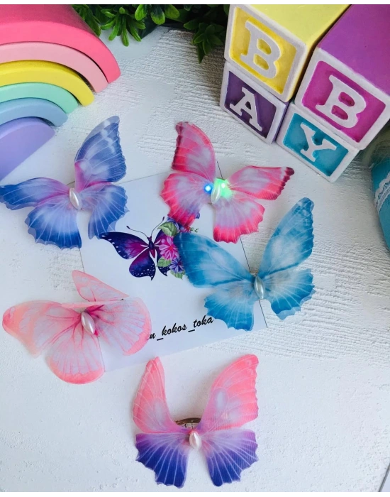 Büyük Boy Işıklı Kelebek Toka