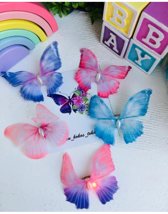 Büyük Boy Işıklı Kelebek Toka