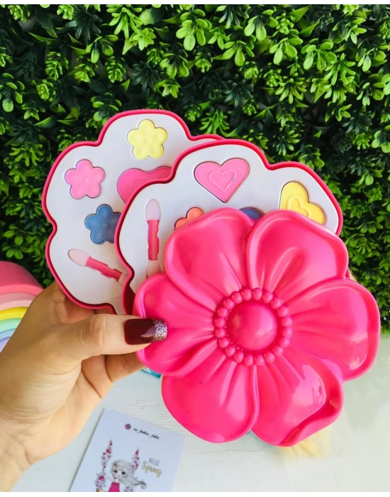 Çiçek Desenli Gerçek Sürülebilir Makyaj Seti