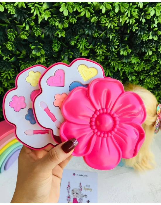 Çiçek Desenli Gerçek Sürülebilir Makyaj Seti