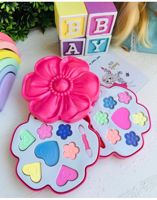 Çiçek Desenli Gerçek Sürülebilir Makyaj Seti