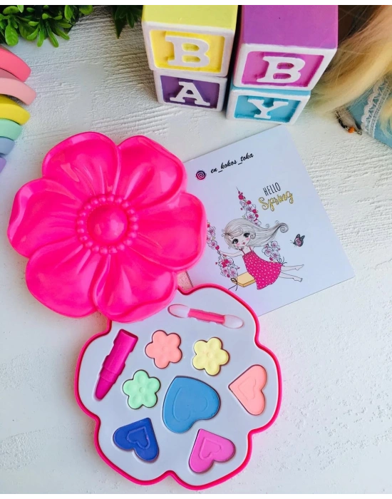 Çiçek Desenli Gerçek Sürülebilir Makyaj Seti