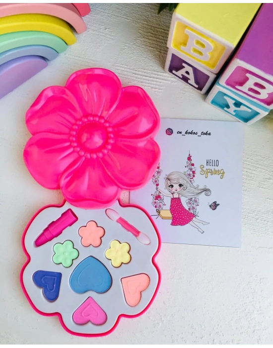 Çiçek Desenli Gerçek Sürülebilir Makyaj Seti