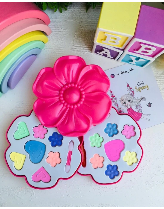 Çiçek Desenli Gerçek Sürülebilir Makyaj Seti