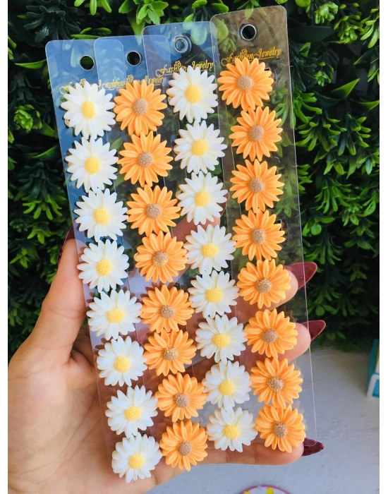 Çiçek Modelli Saç Küpesi