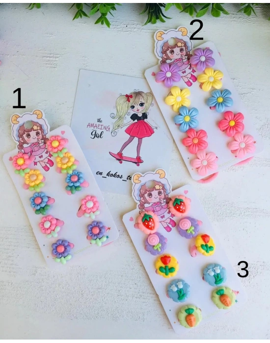 Çiçek Serisi 10lu Havlu Lastik Toka