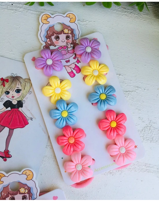 Çiçek Serisi 10lu Havlu Lastik Toka