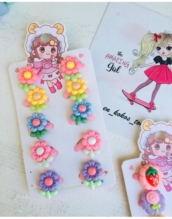 Çiçek Serisi 10lu Havlu Lastik Toka