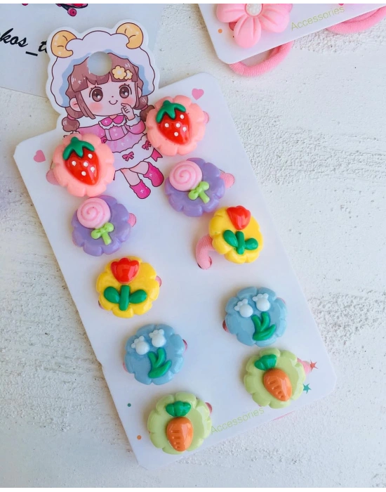 Çiçek Serisi 10lu Havlu Lastik Toka