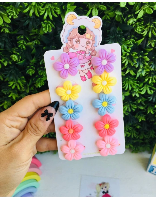 Çiçek Serisi 10lu Havlu Lastik Toka