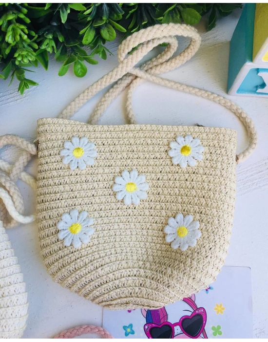 Çiçekli Hasır Çanta