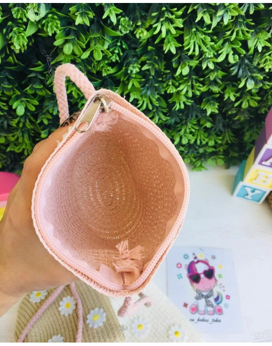 Çiçekli Hasır Çanta