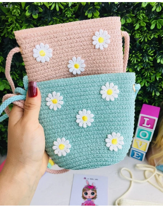 Çiçekli Hasır Çanta