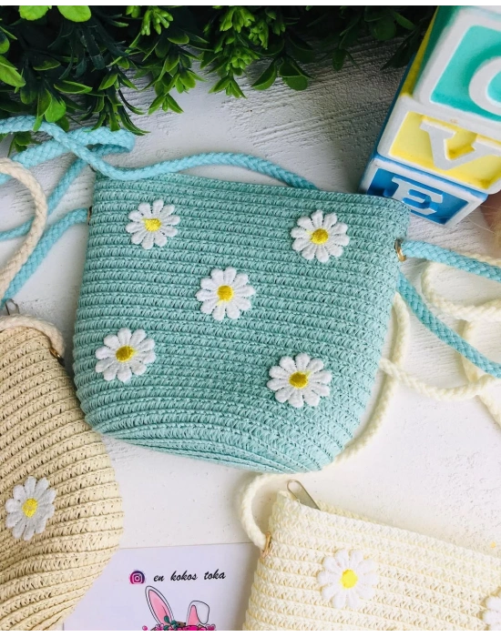 Çiçekli Hasır Çanta