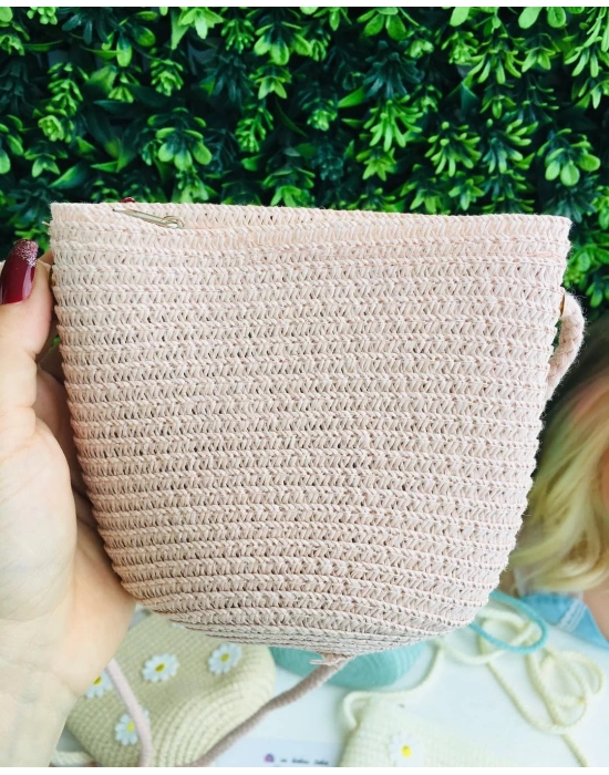 Çiçekli Hasır Çanta