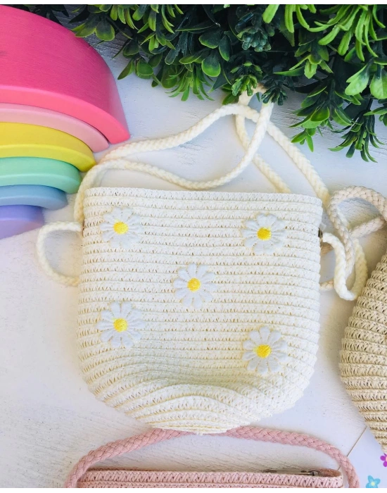 Çiçekli Hasır Çanta