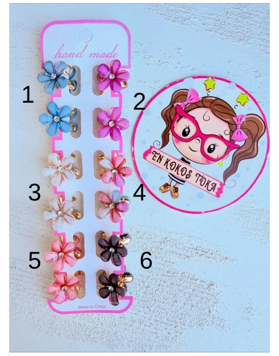 Çiçekli Taş Detaylı Mandal Toka