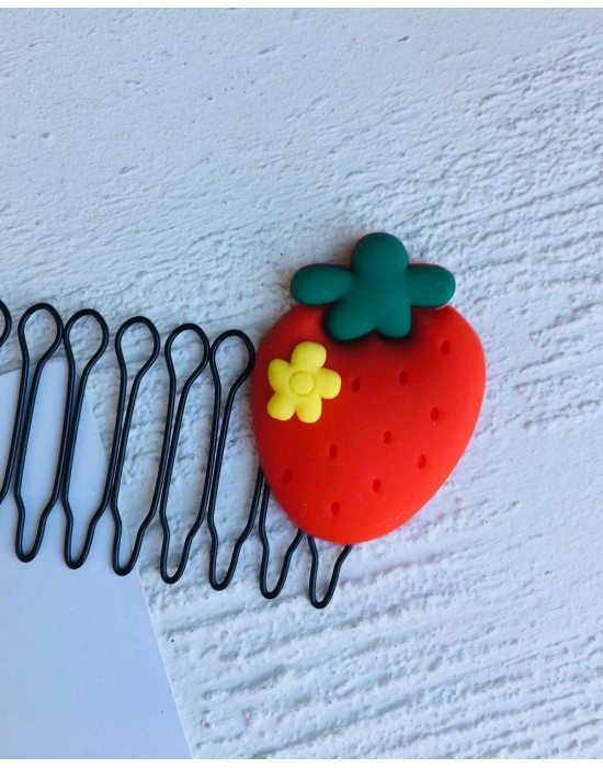 Çilek Desenli Tarak Toka