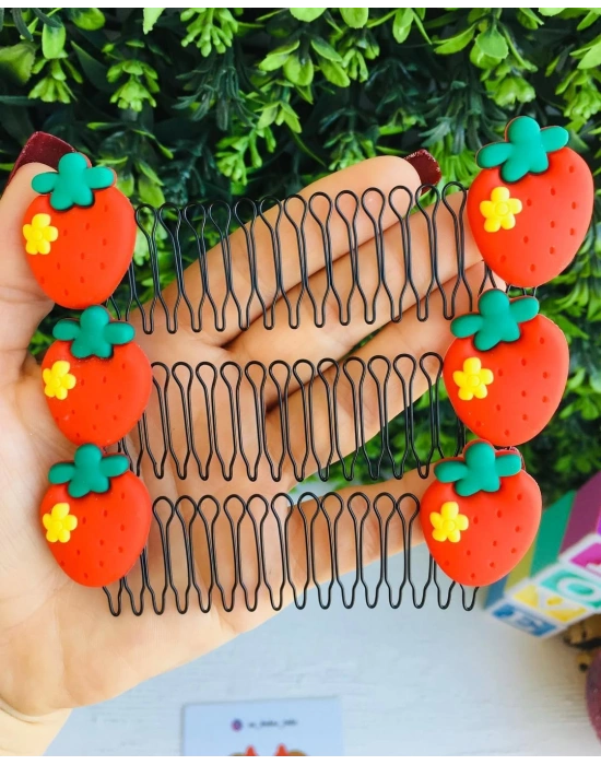 Çilek Desenli Tarak Toka