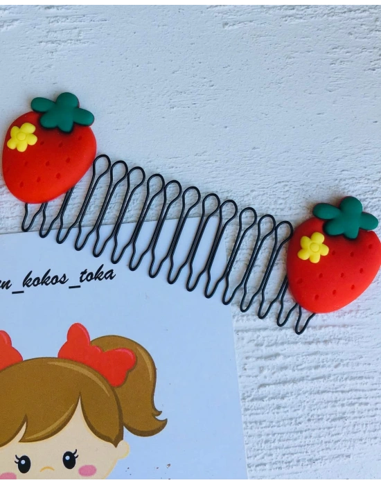 Çilek Desenli Tarak Toka