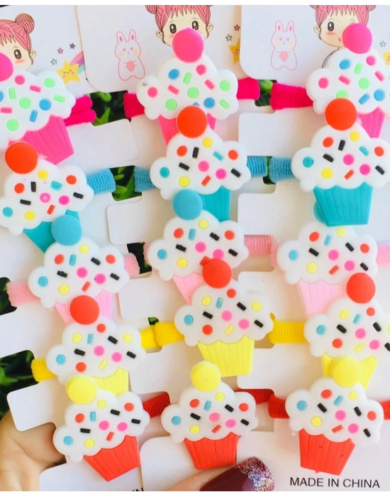 Cupcake Desenli 5’li Havlu Lastik