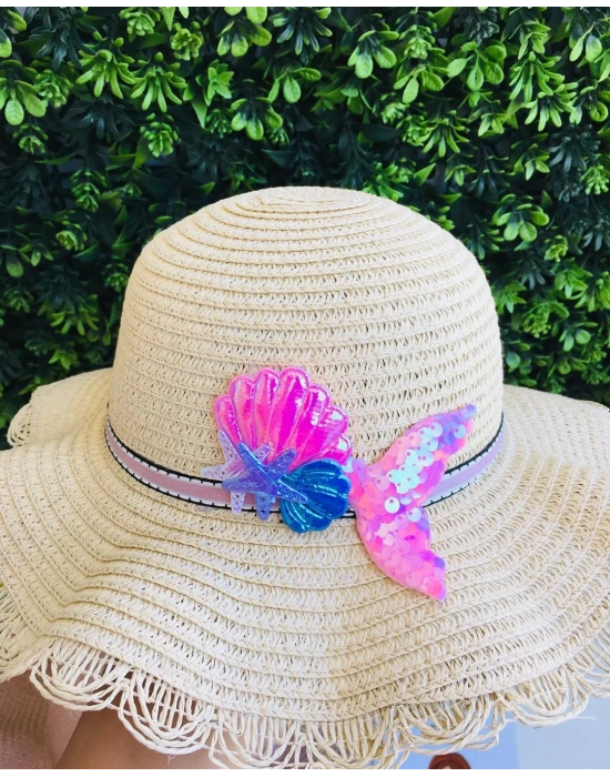 Deniz Kızı Hasır Şapka Ve Çanta Seti